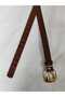 Classic women's belt with gold buckle - slim fit trouser belt, dress belt, shirt belt