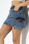 Denim Skirt with Side Pocket Detail