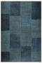 Blue Denim Patchwork Design Chenille Carpet Rug Runner Non-Slip Fringed Washable Teen Room Kitchen