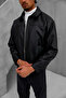 Men's Oversize Fur Lined Leather Jacket - 5