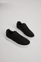 Men's Black and White Thick Faylon Light Sole Lace-Up Sports Shoes - 3