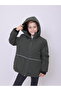 Children's Coat Hooded Water Repellent and Reflective Detailed Boys' Coat with Plush Inside - 2