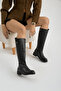 Women's Black Thermo Sole Zippered Boots - 4