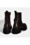 Women's Brown Thick Soled Leather Boots - 8