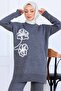 Embroidery Detailed Knitwear Set S1120 Anthracite - 3