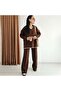 Collared Embroidered Knitwear Double Suit