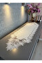 French Lace Ezgi Model Linen Gadenya Luxury 5-Piece Runner Living Room Coffee Table Cover - 3