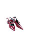 S.P 4 cm Open Back Pointed Toe Patent Leather Women's Shoes - 3