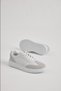 Men's White Gray Thick Faylon Light Sole Lace-Up Sports Shoes