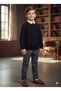 Thessaloniki Knitted Crew Neck Unisex Sweater Raglan Sleeve Stitch-Free Domestic Production School-Nursery-Daily - 4