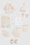 Reverse Stitched Organic Cotton Ecru 10-Piece Premature Baby Set