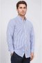 Slim Fit Non-Iron Striped Blue Shirt - 3