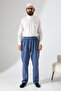 Men's Elastic Waist Pocket Hajj Umrah Muslin Pants - Blue (Ans) - 4