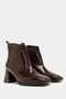 Burgundy Patent Leather Women's Patent Leather Blunt Toe Heeled Short Boots – Shiny Leather Modern Form - 6