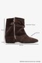 Noar Brown Suede Genuine Leather Drawstring Zippered Women's Boots - 6