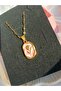 Gold Rose Detailed Steel Necklace Pink - 3