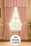 Ruffled Curtain Set – 3-Piece Set, Rustic & Curtain Rail Compatible Girl's Room Curtain, Kitchen Curtain, Living Room Curtain - 7