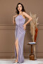 Glittery Strapless Balen Detailed Long Evening Dress - Pink - 5