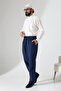 Men's Elastic Waist Pocket Hajj Umrah Muslin Pants - Navy Blue (Ans) - 2