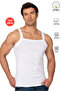 Özkan 11292 Men's 100% Cotton Ribbed Fabric Thin Straps Wide Neckline Undershirt Flexible Soft