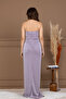 Glittery Strapless Balen Detailed Long Evening Dress - Pink - 7