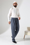 Men's Elastic Waist Pocket Hajj Umrah Muslin Pants - Smoked (Ans) - 4