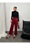 Elastic Waist Scuba Fabric Trousers 8935 - Red - 6