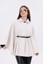 Women's Stone Tok Plush Poncho – Warm Winter Outerwear with Buckle Waist Detail - 5