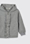 Baby Girl Zippered Gray-Melange Sweatshirt - 3