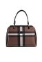 Dark Brown - Brown Plaid Women's Handbag Sp972