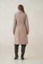 Noir Double-Breasted Belted Trench Coat – Dense Weaving and Comfortable Fabric Women's Trench Coat - 6