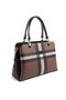 Dark Brown - Brown Plaid Women's Handbag Sp972 - 2