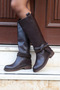 Bitter Brown Knee-High Boots with Rope and Chain Detail - 6
