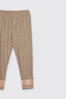 Baby Girl Soft Textured Beige Leggings - 3