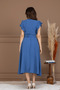 Ayrobin Button Detailed Long Dress - Indigo Blue - 8