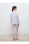 Crew Neck Printed Women's Pajama Set (W5) - 4
