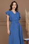 Ayrobin Button Detailed Long Dress - Indigo Blue - 5