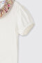 Liberty Fabric Collar Detailed Girl's T-Shirt - 5