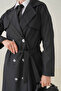 Strada Double-Breasted Belted Trench Coat – Dense Weave and Comfortable Fabric Women's Trench Coat - 6