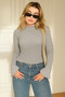 Women's Spanish Sleeve Ribbed Blouse - 2