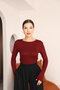 Women's Long Sleeve Crew Neck Stretch Fabric Combed Cotton Bodysuit - 2