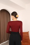 Women's Long Sleeve Crew Neck Stretch Fabric Combed Cotton Bodysuit - 6