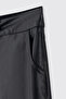 Girl's Leather Navy Blue Shorts - 6