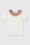 Liberty Fabric Collar Detailed Girl's T-Shirt - 3