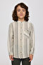 Boy's Striped Patterned Ecru Shirt - 2