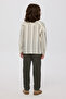 Boy's Striped Patterned Ecru Shirt - 7