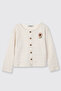 Girl's Applique Detailed Ecru Cardigan - 3