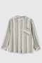 Boy's Striped Patterned Ecru Shirt - 3