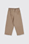 Baby Girl Elastic Waist Beige Pants