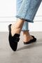 Minea Black Buckle Velvet Textured Elegant Engagement Dowry Bundle Guest House Slippers - 4